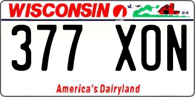 WI license plate 377XON