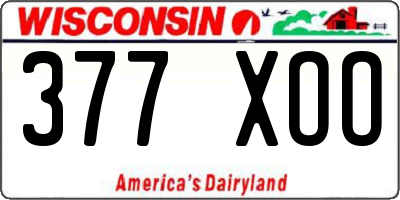 WI license plate 377XOO