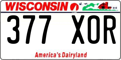 WI license plate 377XOR