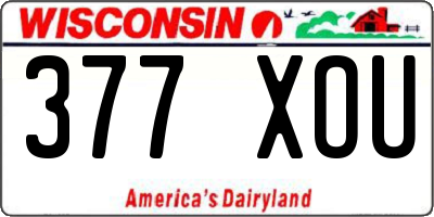WI license plate 377XOU