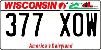 WI license plate 377XOW