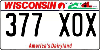 WI license plate 377XOX