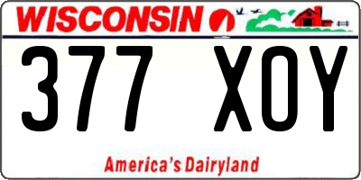 WI license plate 377XOY