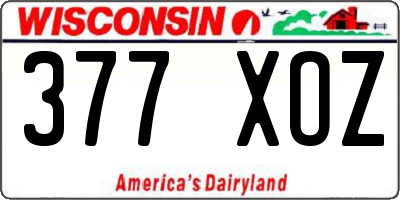 WI license plate 377XOZ