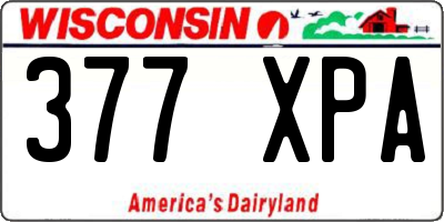 WI license plate 377XPA