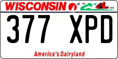 WI license plate 377XPD