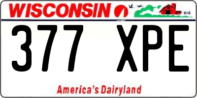 WI license plate 377XPE