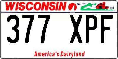 WI license plate 377XPF