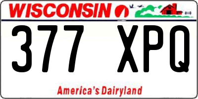 WI license plate 377XPQ