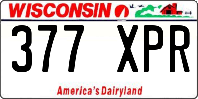 WI license plate 377XPR