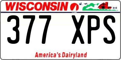 WI license plate 377XPS