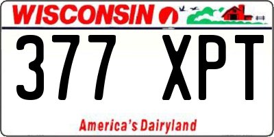 WI license plate 377XPT