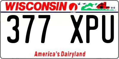 WI license plate 377XPU