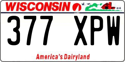 WI license plate 377XPW