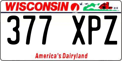 WI license plate 377XPZ