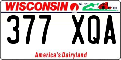 WI license plate 377XQA