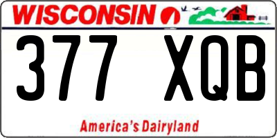 WI license plate 377XQB