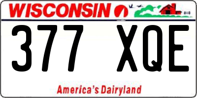 WI license plate 377XQE