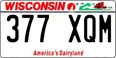 WI license plate 377XQM