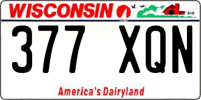 WI license plate 377XQN