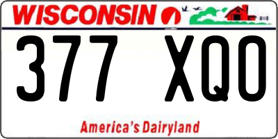WI license plate 377XQO