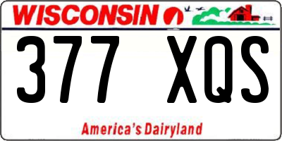 WI license plate 377XQS