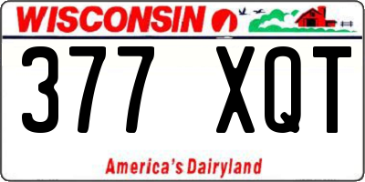 WI license plate 377XQT