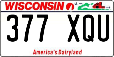WI license plate 377XQU