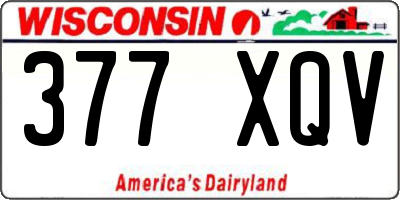WI license plate 377XQV