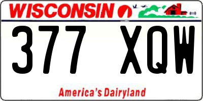 WI license plate 377XQW