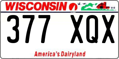 WI license plate 377XQX
