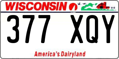 WI license plate 377XQY