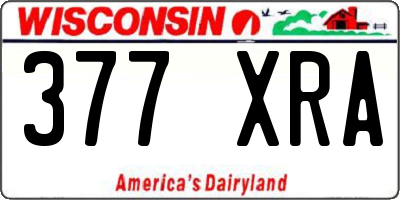 WI license plate 377XRA