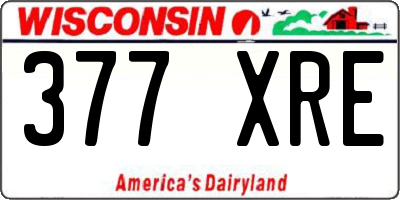 WI license plate 377XRE