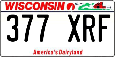 WI license plate 377XRF