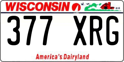 WI license plate 377XRG