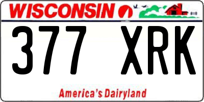 WI license plate 377XRK