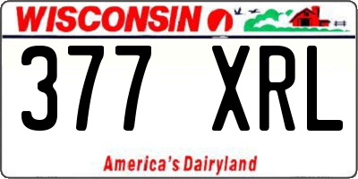 WI license plate 377XRL