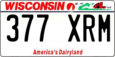WI license plate 377XRM