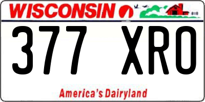 WI license plate 377XRO