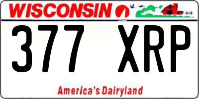 WI license plate 377XRP