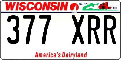 WI license plate 377XRR