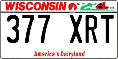 WI license plate 377XRT