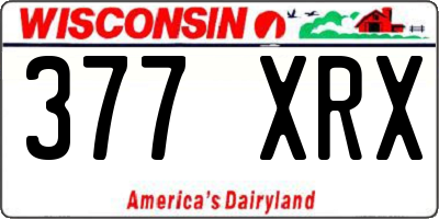 WI license plate 377XRX