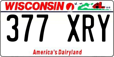 WI license plate 377XRY
