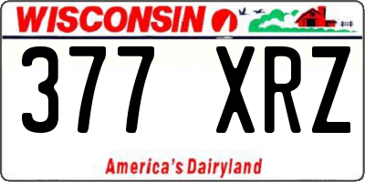 WI license plate 377XRZ
