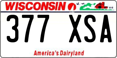 WI license plate 377XSA