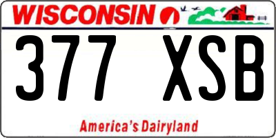 WI license plate 377XSB