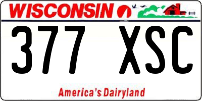 WI license plate 377XSC