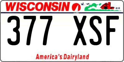 WI license plate 377XSF